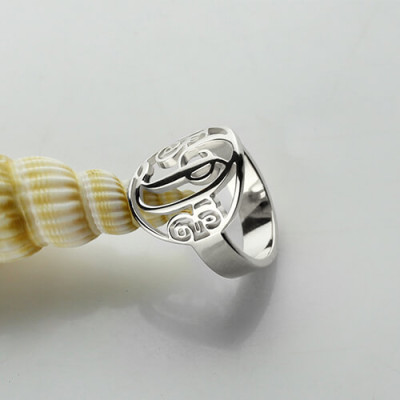 Personalised Rings Monogram Initial Sterling Silver - The Name Jewellery™