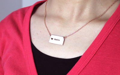 Your Kansas Story: Rose Gold Necklace, Heart & Name – The Name Jewellery