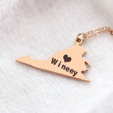 Virginia Map Necklace: Crafting Home in Rose Gold