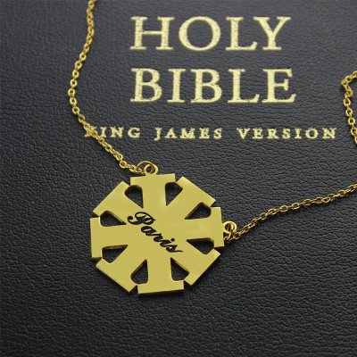 Customised Cross Necklace with Name 18ct Gold Plated 925 Silver - The Name Jewellery™