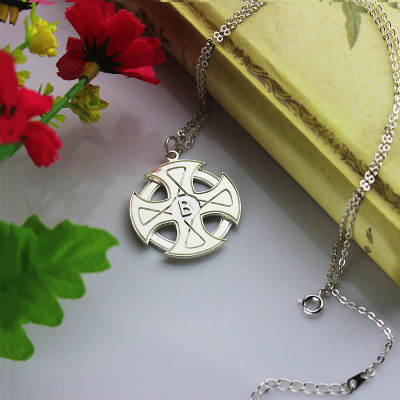 Engraved Celtic Cross Necklace Silver - The Name Jewellery™