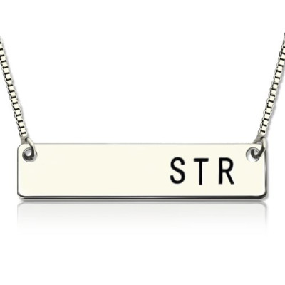 Sterling Silver Initial Bar Necklace - The Name Jewellery™