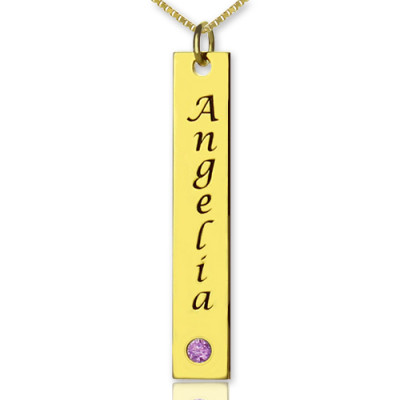 Personalised Name Tag Bar Necklace in 18ct Gold Plated - The Name Jewellery™