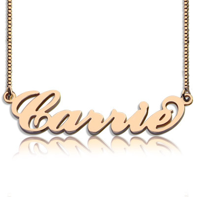 Carrie Name Necklace  Box Chain In 18ct Rose Gold Plated - The Name Jewellery™