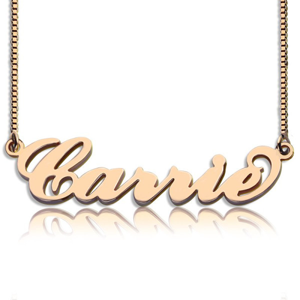 Carrie Name Necklace  Box Chain In 18ct Rose Gold Plated - The Name Jewellery™