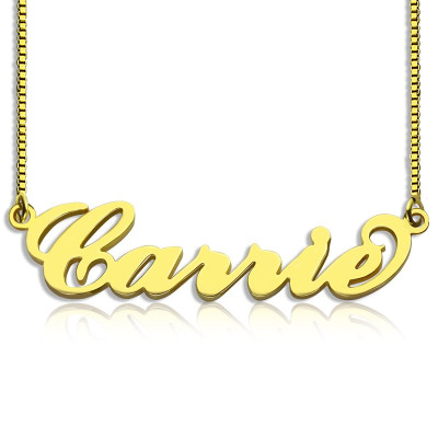 Gold Plated Sex and The City Carrie Name Necklace Box Chain - The Name Jewellery™