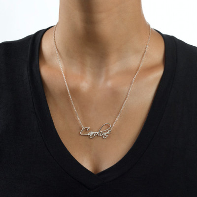 Sterling Silver Calligraphy Name Necklace - The Name Jewellery™