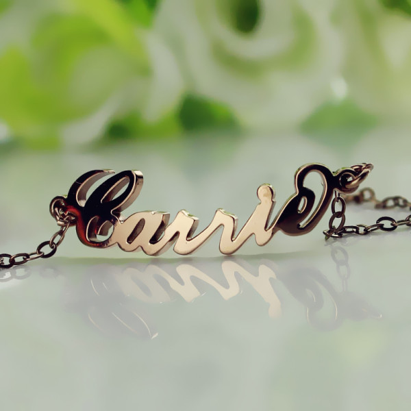 Rose Gold Plated Silver 925 Carrie Style Name Bracelet - The Name Jewellery™