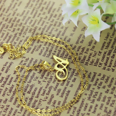 Personalised Letter Necklace 18ct Gold Plated - The Name Jewellery™