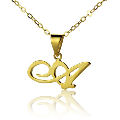 Personalised Letter Necklace 18ct Gold Plated - The Name Jewellery™