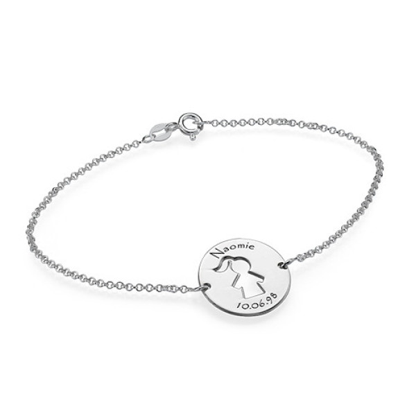 Cut Out Mum Bracelet/Anklet in Sterling Silver - The Name Jewellery™