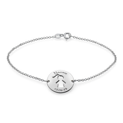 Cut Out Mum Bracelet/Anklet in Sterling Silver - The Name Jewellery™