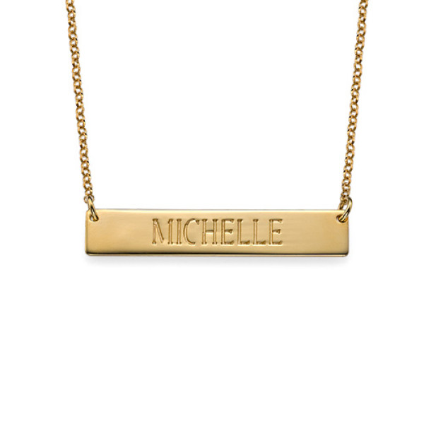 Engraved Bar Necklace in Gold Plating - The Name Jewellery™