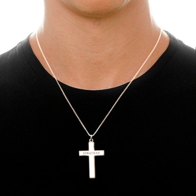 Men's Personalised Cross Necklace - The Name Jewellery™