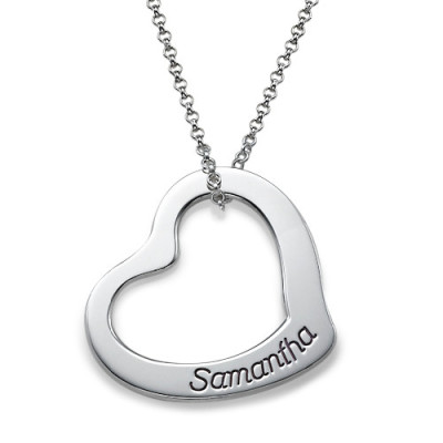 Engraved Floating Heart Necklace - The Name Jewellery™
