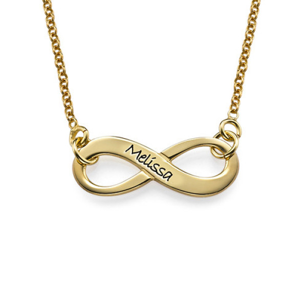 Engraved Infinity Necklace in 18ct Gold Plating - The Name Jewellery™