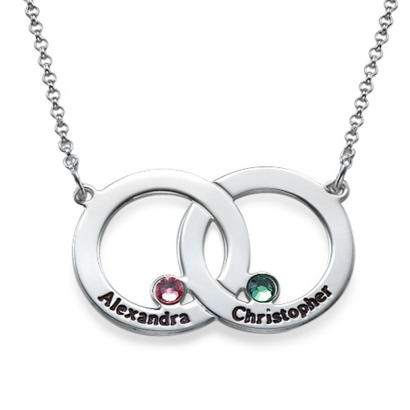 Engraved Interlocking Circle Necklace - The Name Jewellery™