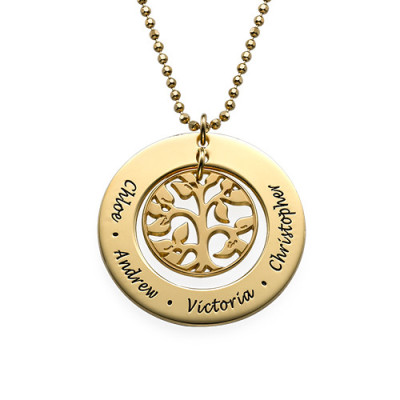 Present for Mum - Gold Plated Family Tree Necklace - The Name Jewellery™