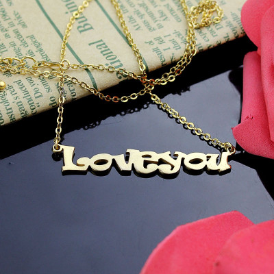Gold Plated I Love You Name Necklace - The Name Jewellery™