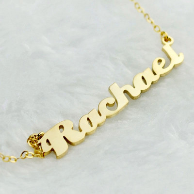 Personalised 18ct Gold Plated Silver Puff Font Name Necklace - The Name Jewellery™