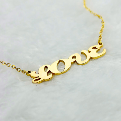 Gold Plated Capital Name Necklace Personalised - The Name Jewellery™