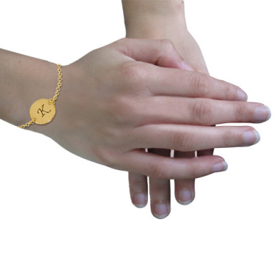 Engraved 18ct Gold Plated Disc Bracelet/Anklet - The Name Jewellery™