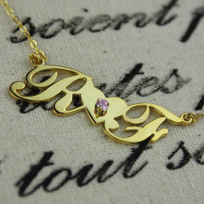 18ct Gold Plated Two Initials Necklace - The Name Jewellery™