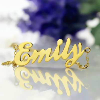 Cursive Nameplate Necklace 18ct Gold Plated - The Name Jewellery™