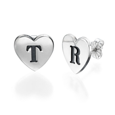 Heart Initial Earrings - The Name Jewellery™