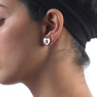 Heart Initial Earrings - The Name Jewellery™