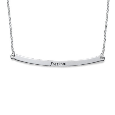 Horizontal Silver Bar Necklace - The Name Jewellery™