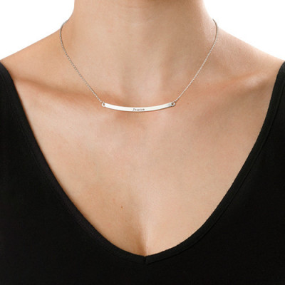 Horizontal Silver Bar Necklace - The Name Jewellery™