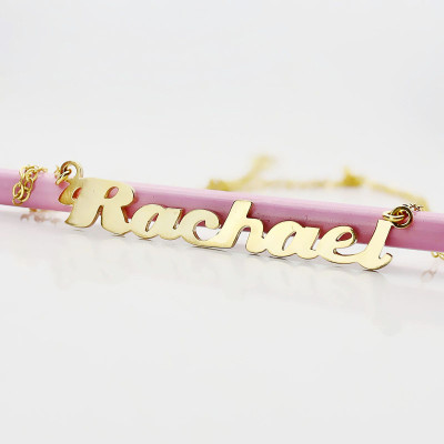 Personalised 18ct Solid Gold Puff Font Name Necklace - The Name Jewellery™