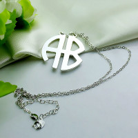 block monogram necklace gold