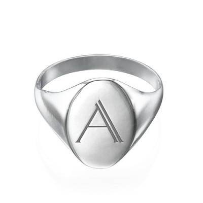 Initial Signet Ring in Sterling Silver - The Name Jewellery™