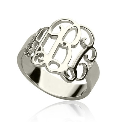 Personalised Sterling Silver Monogram Ring - The Name Jewellery™