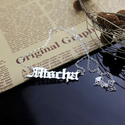 Old English Name Necklace Sterling Silver - The Name Jewellery™