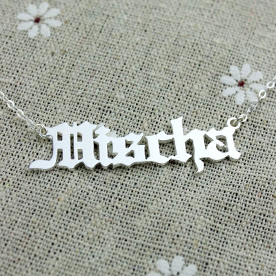 Old English Name Necklace Sterling Silver - The Name Jewellery™