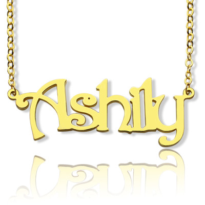 Solid Gold Harrington Font Name Necklace-18ct Gold Plated - The Name Jewellery™