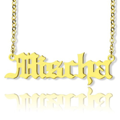 Old English Name Necklace 18ct Gold Plated - The Name Jewellery™