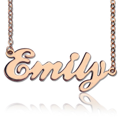 Cursive Script Name Necklace 18ct Solid Rose Gold - The Name Jewellery™