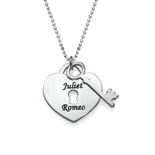 Personalised Heart Lock with Key Pendant - The Name Jewellery™