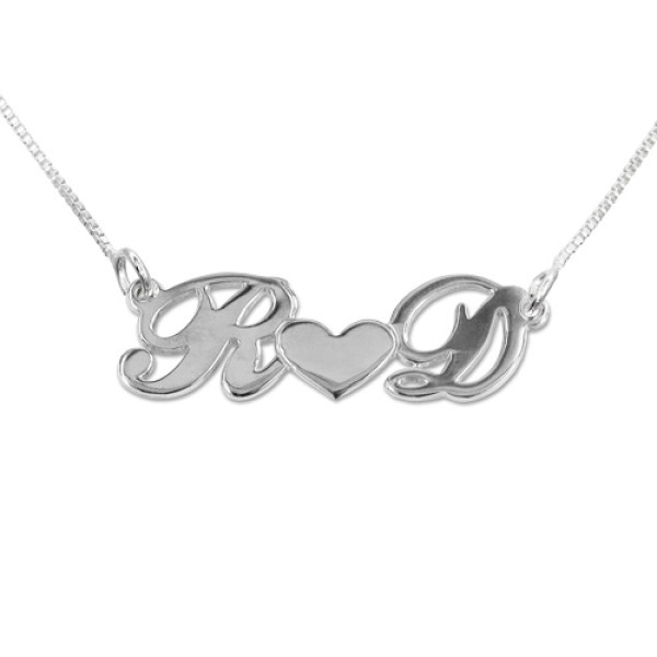 Personalised Silver Couples Heart Necklace - The Name Jewellery™