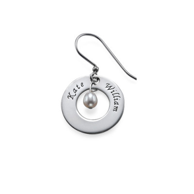 Personalised Earrings with Two Names  Birthstone - The Name Jewellery™