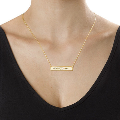 18ct Gold Plated Personalised Nameplate Necklace - The Name Jewellery™