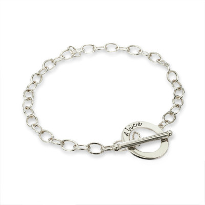 Personalised Sterling Silver T-Bar Bracelet/Anklet - The Name Jewellery™