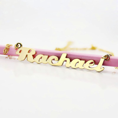 Personalised 18ct Gold Plated Silver Puff Font Name Necklace - The Name Jewellery™