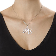 Two Initial Sterling Silver Necklace | Subtle Personal Expression