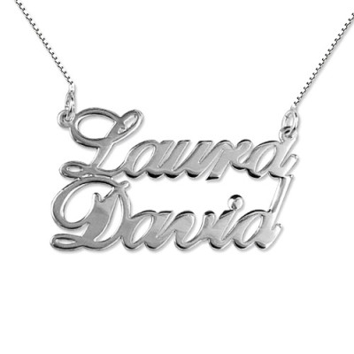 Silver Two Name Pendant Necklace - The Name Jewellery™