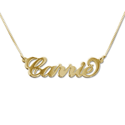 Small 18ct Gold-Plated Silver Carrie Name Necklace - The Name Jewellery™